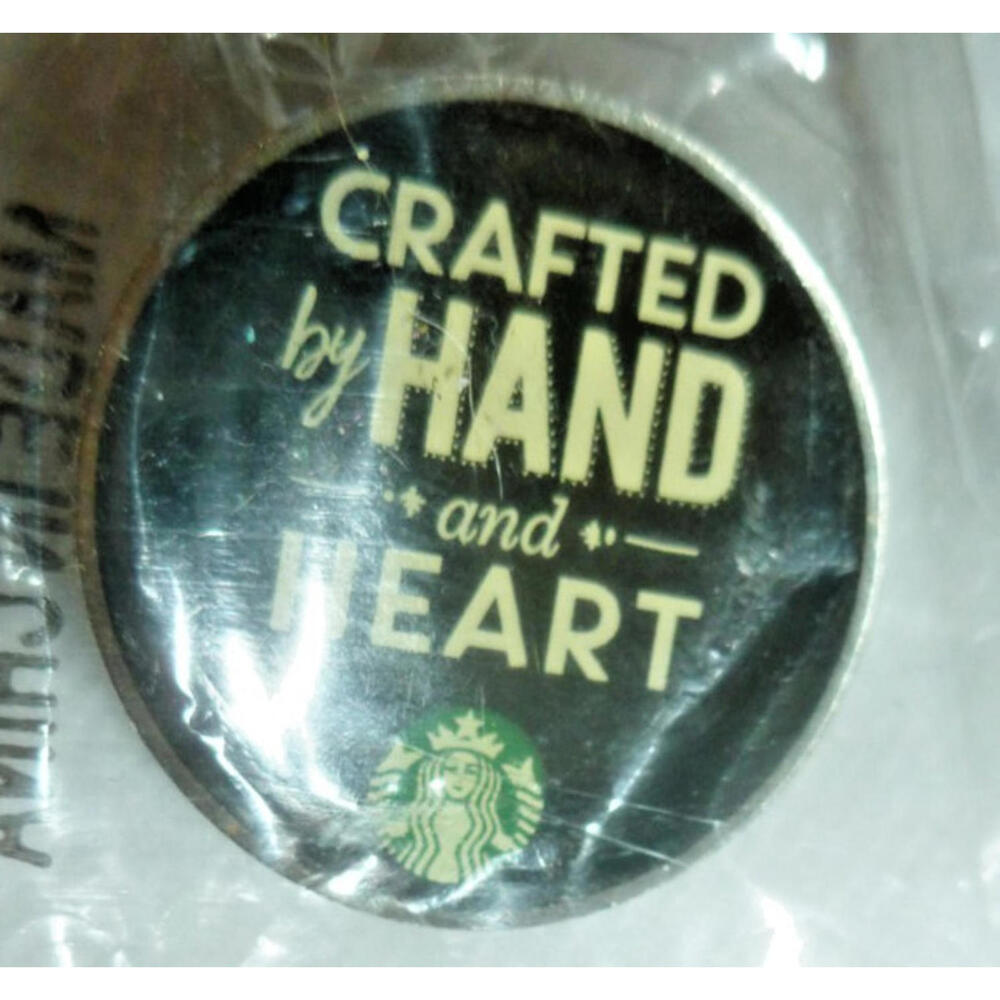 AUTHENTIC Starbucks Partner Pin "Crafted‎ By Hand" OFFICIAL ISSUE Not a Replica